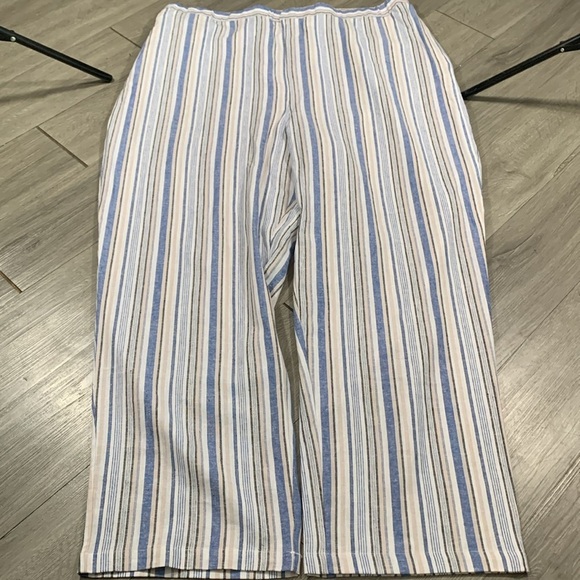 Woman Within Straight Leg Stripe Linen NWT Pants    size 26 - Picture 6 of 11